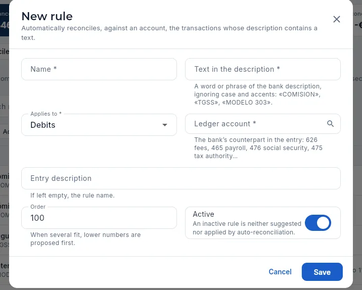 New rule (not saved).