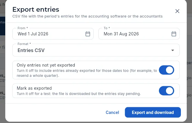 Export entries (not exported).