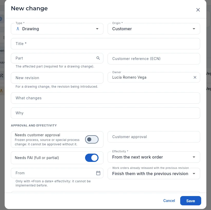 New change (not saved).