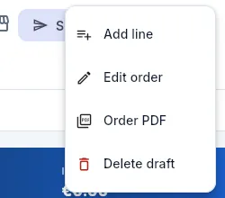 The ⋮ menu of a draft.