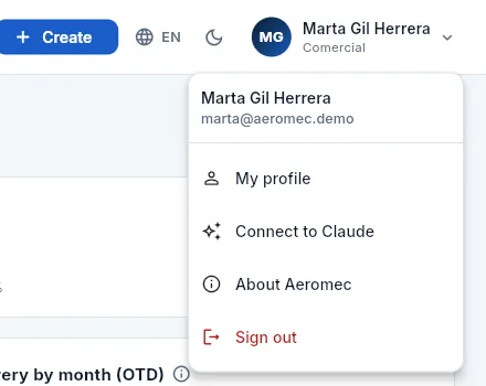 On a computer: your user menu.