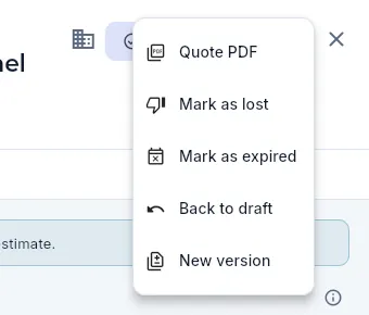 The ⋮ menu of a sent quote.