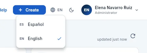 The language selector.