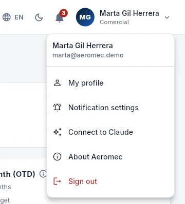 Marta's, from the Sales profile.