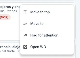 An operation's ⋮ menu.