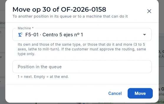 «Move to…» for an operation (not saved).