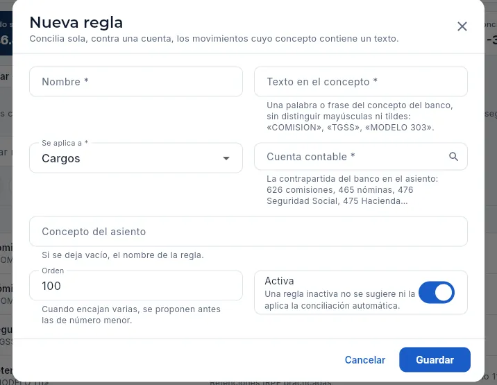 Nueva regla (no se guarda).