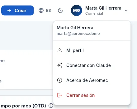 En el ordenador: el menú de tu usuario.