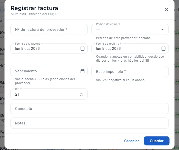 Los datos de la factura.