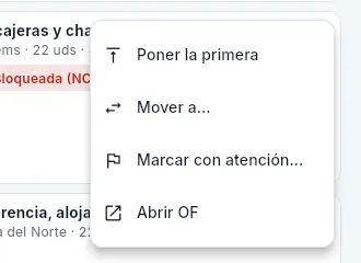 El menú ⋮ de una fase.