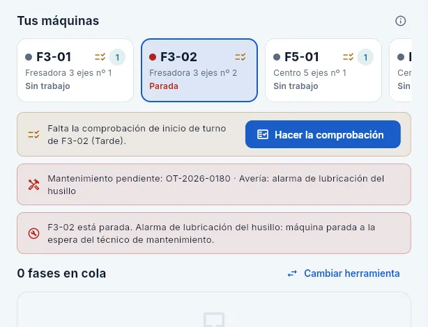Una máquina parada.