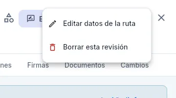 Las acciones de una revisión en borrador.